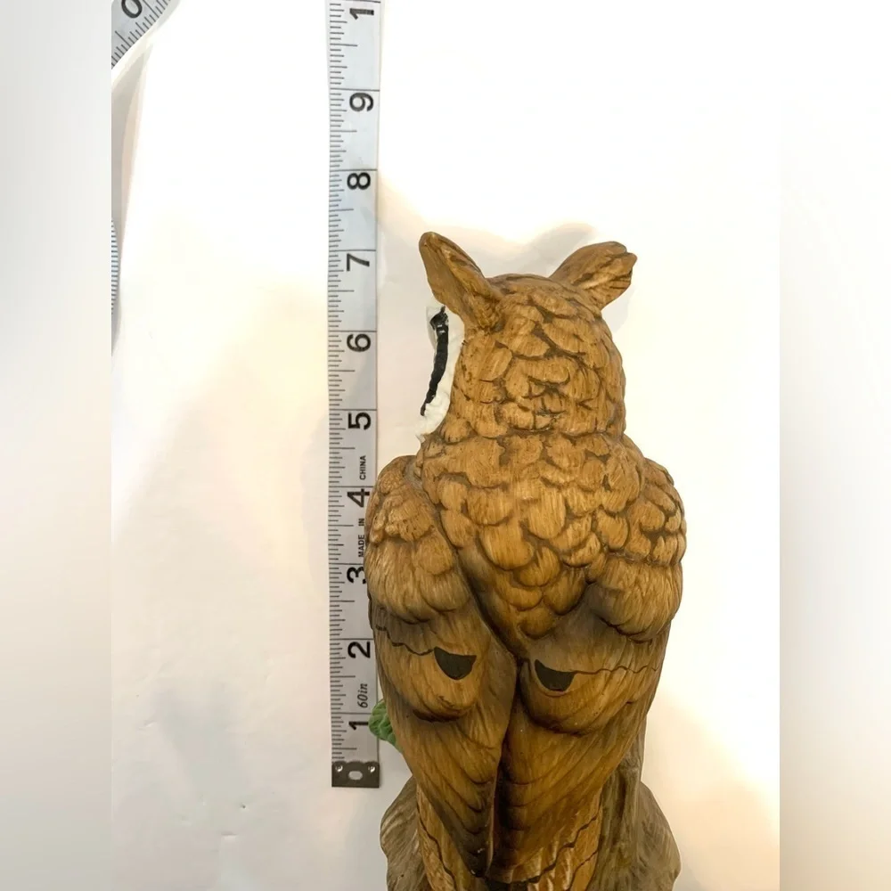 Vintage Ceramic Brown Great-Horned Owl 6.5” H